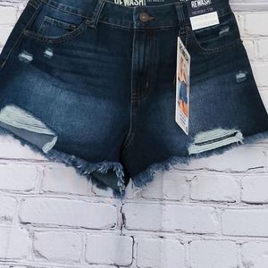 Dark blue denim shorts